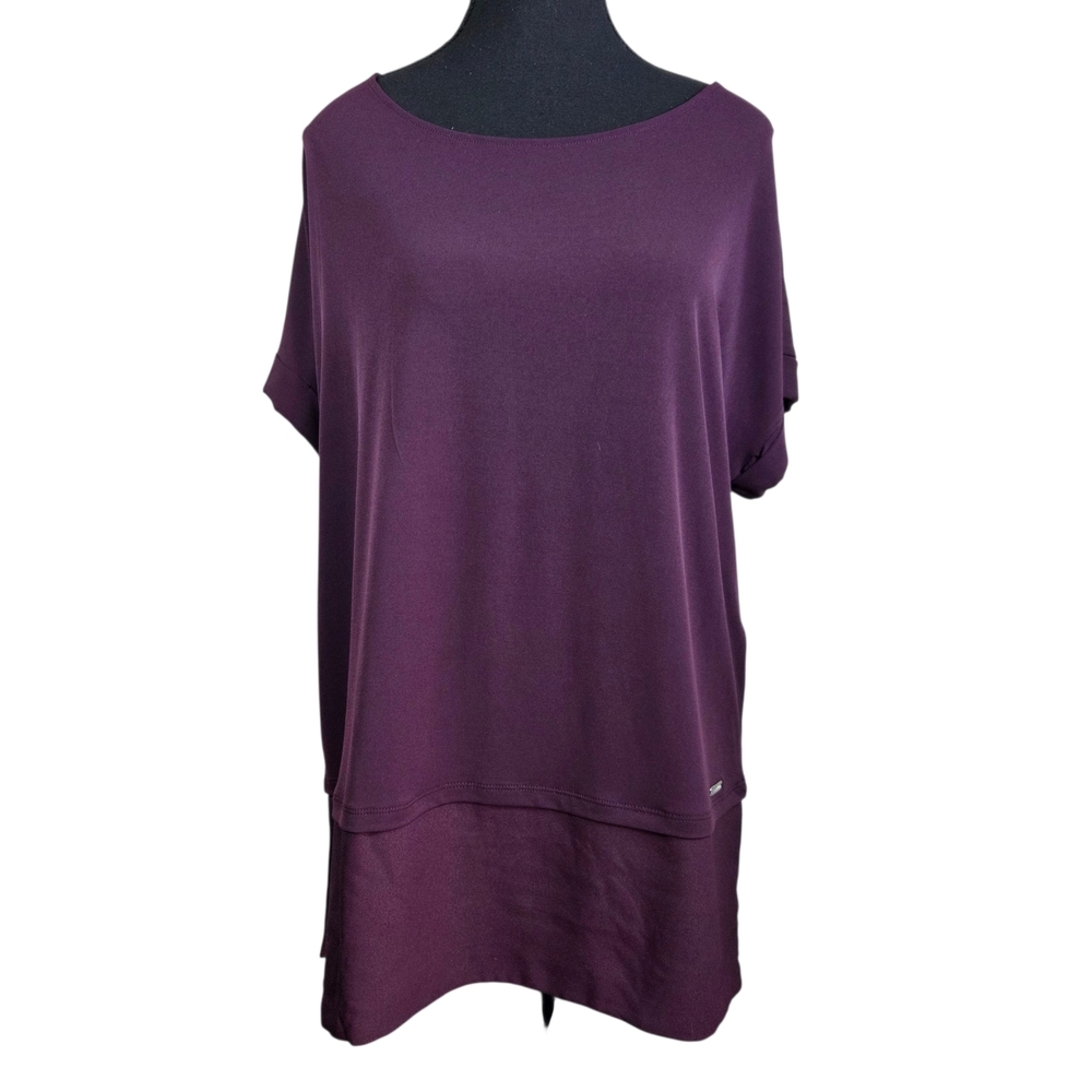 Calvin Klein Short Sleeve Purple Tunic Size L